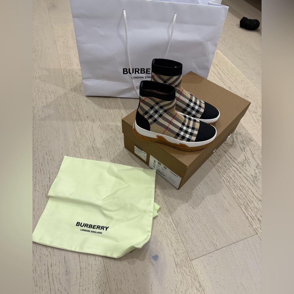 Burberry Checkered Sock Sneakers kids
